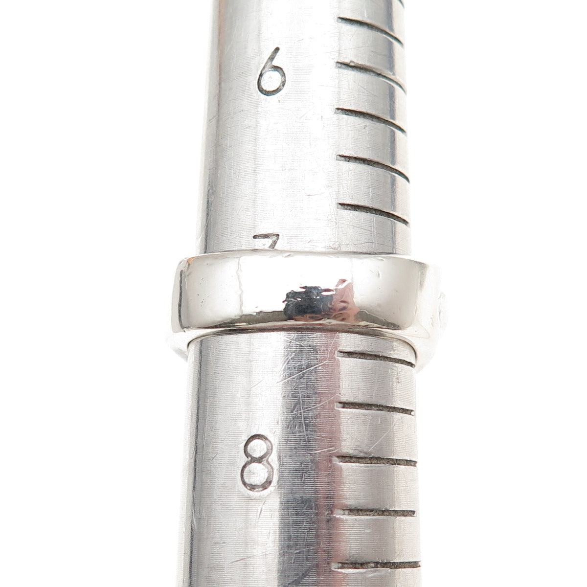 925 Sterling Silver 2-Tone Vintage Mexico Modernist Oxidized Ring Size 7.5