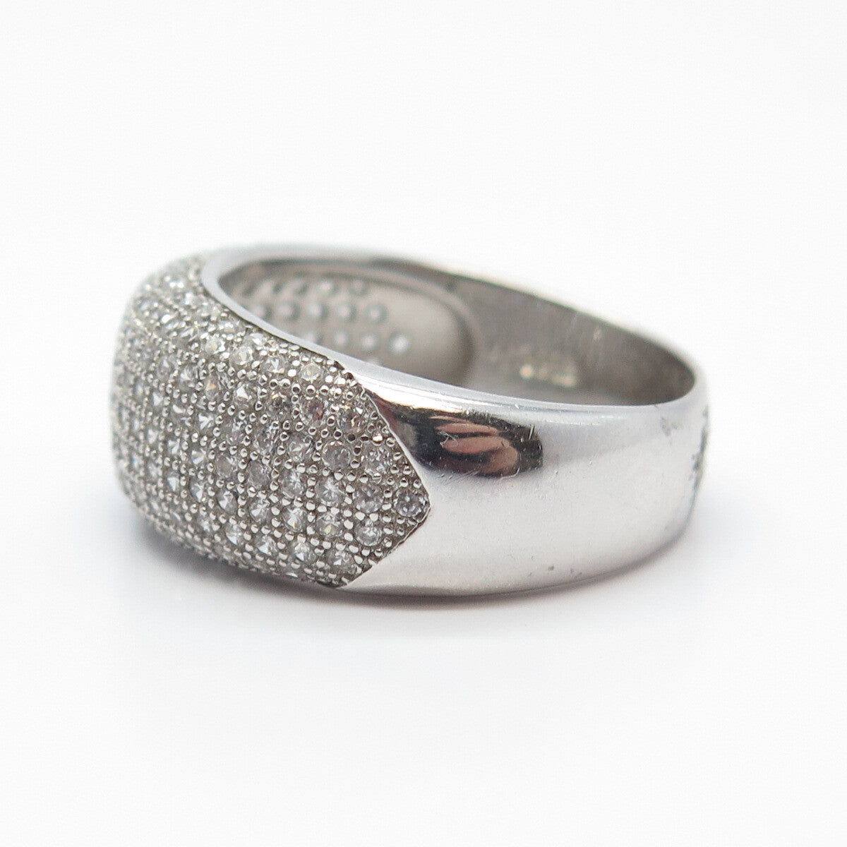 925 Sterling Silver Pave C Z Ring Size 9.25