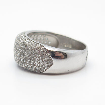 925 Sterling Silver Pave C Z Ring Size 9.25