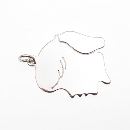 AUTOMADE 925 Sterling Silver Vintage Girl's Profile Mini Charm Pendant