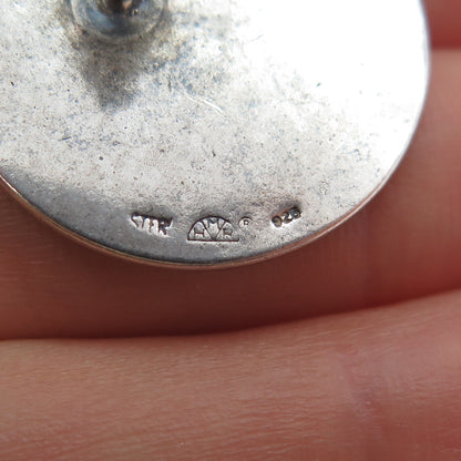 Heritage Museum Replicas 925 Sterling Vintage Real Jade Stork & Dragon Earrings