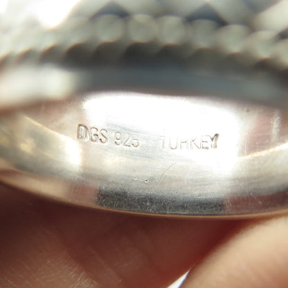 925 Sterling Silver Vintage DGS Turkey Hand Braided Wedding Band Ring Size 8.25