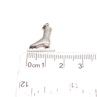 925 Sterling Silver Antique Art Deco Ice Skate 3D Mini Charm Pendant