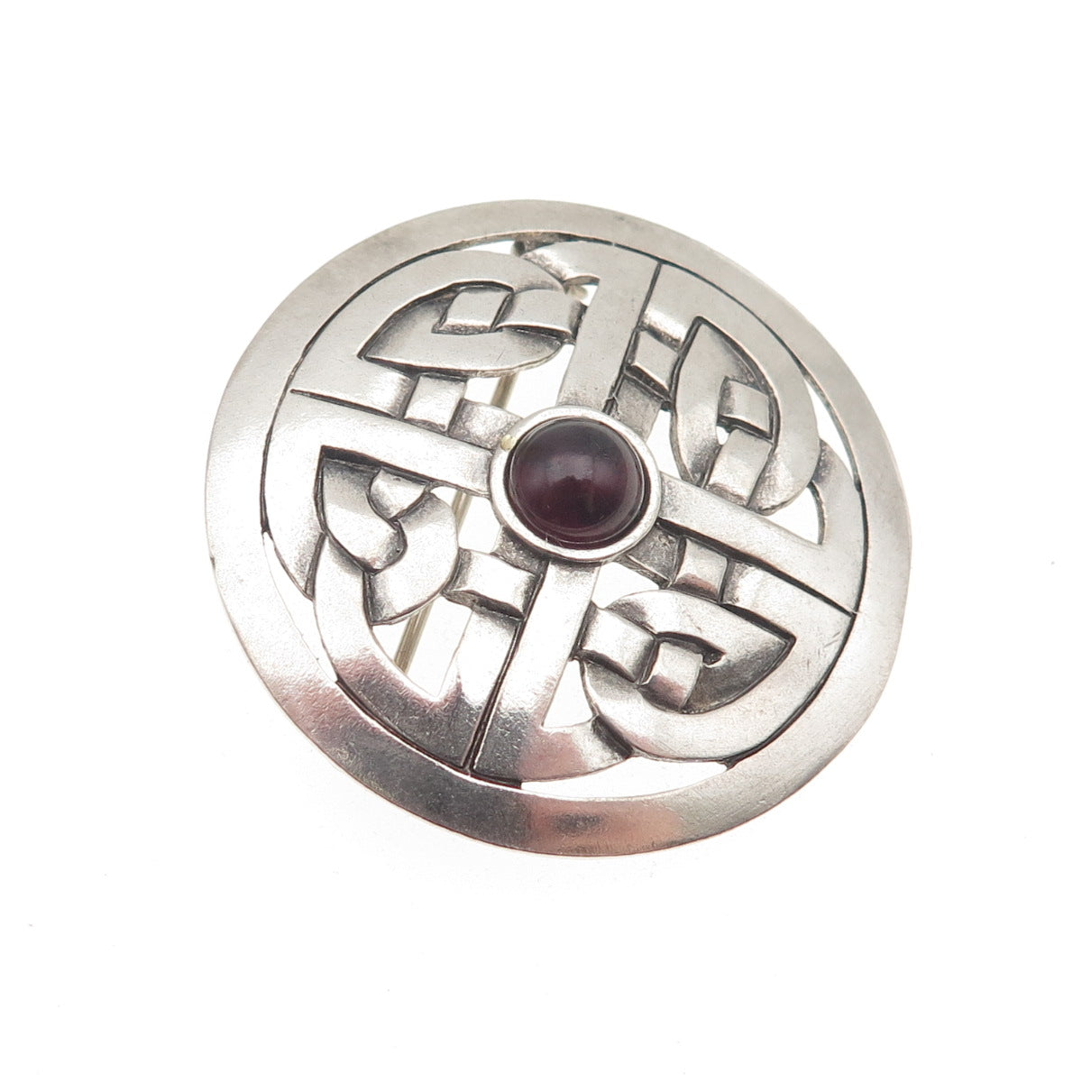 MMA Metropolitan Museum of Art Sterling Vintage Real Garnet Celtic Pin Brooch