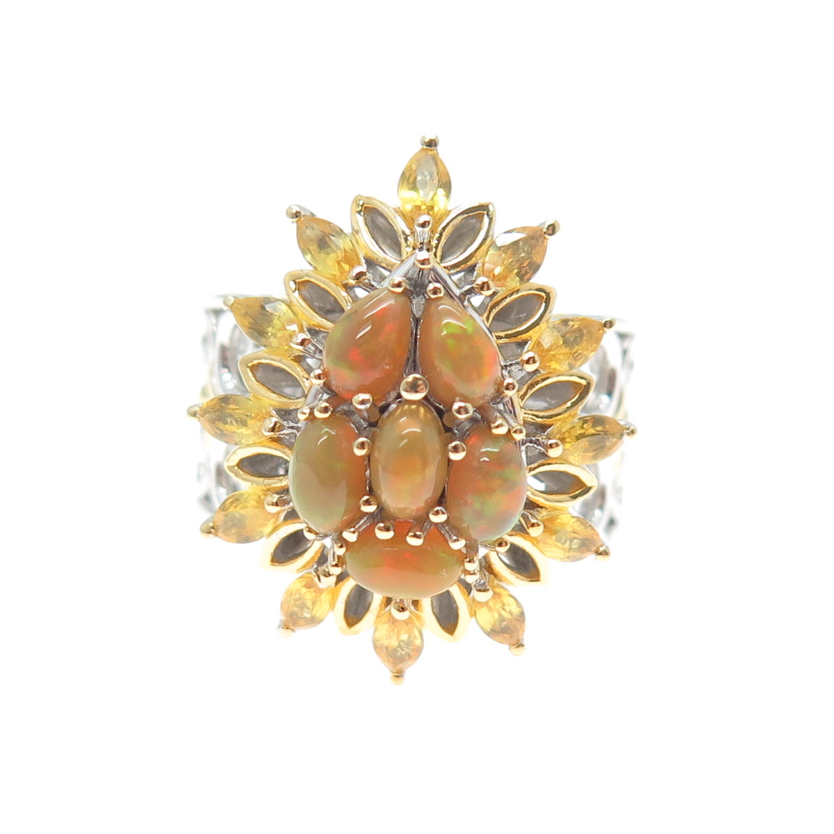 MICHAEL VALITUTTI Gems En Vogue 925 Sterling Opal Yellow Sapphire Ring Size 5.25