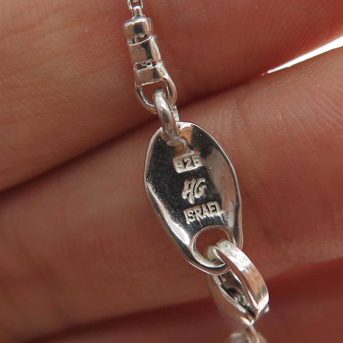 HAGIT GORALI Sterling Vintage Israel Real Pearl Floral Box Chain Necklace 28"