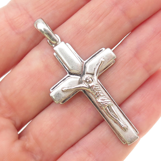 925 Sterling Silver Vintage Crucifix Cross Charm Pendant