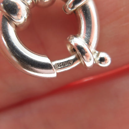 925 Sterling Silver Vintage Italy Cable Link Bracelet 6.75"