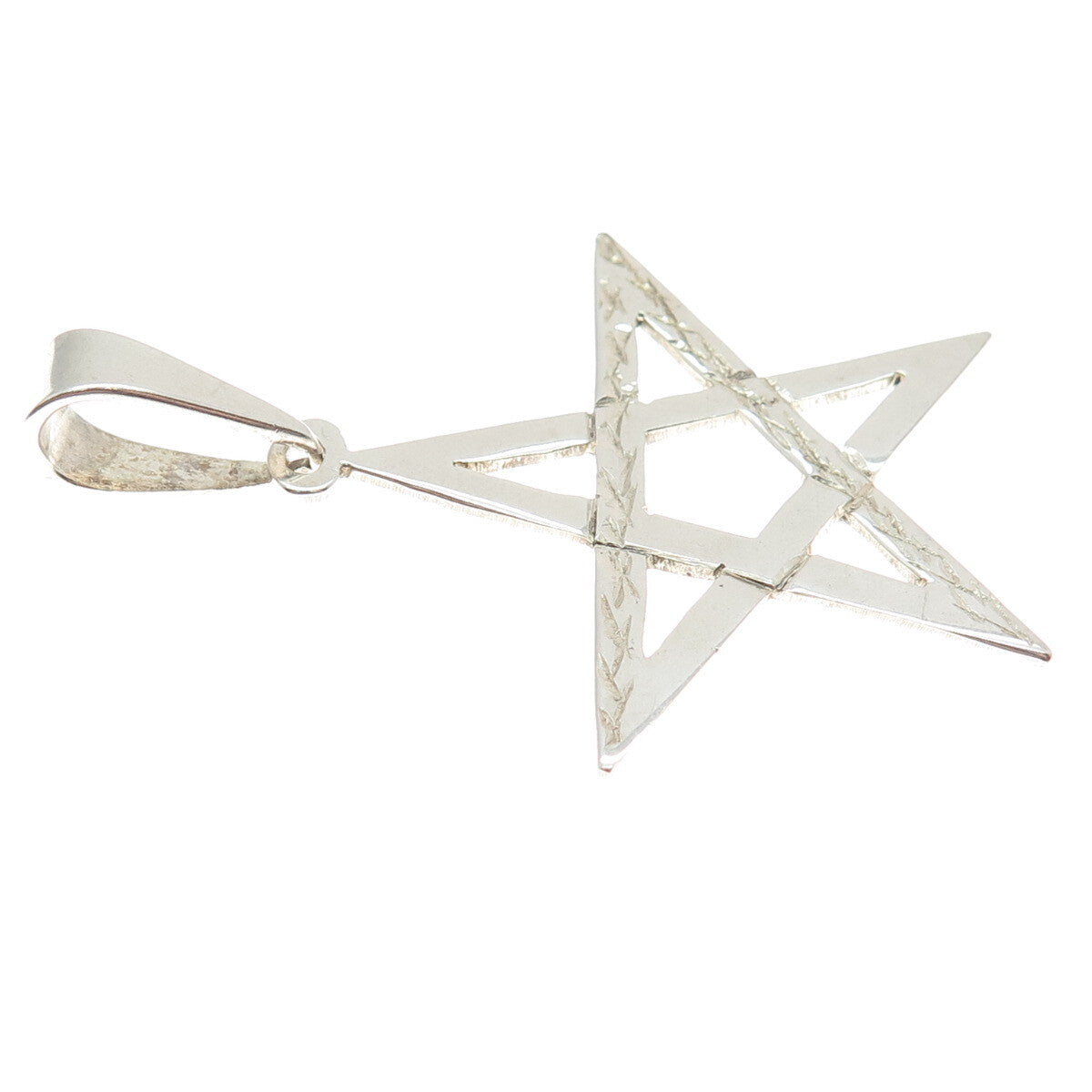 925 Sterling Silver Vintage Pentagram Star Minimalist Pendant