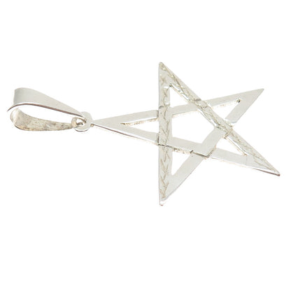 925 Sterling Silver Vintage Pentagram Star Minimalist Pendant