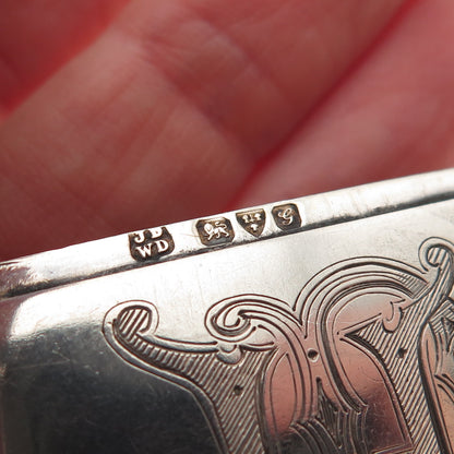 James Deakin & Sons Sterling Antique 1907 Chester HP Monogram Vesta Match Case