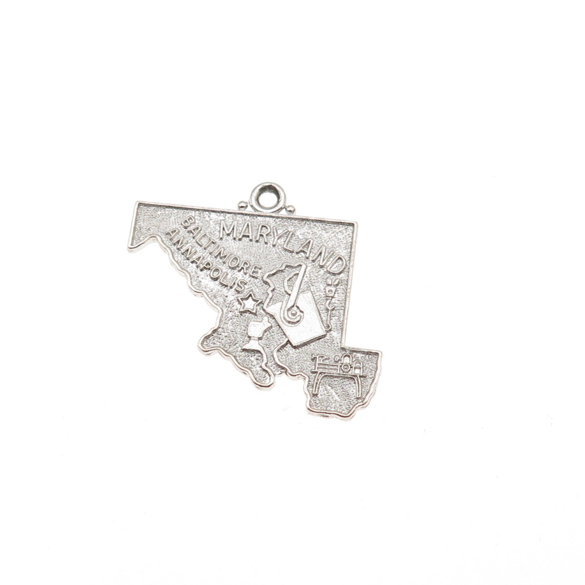 M&M Mark Mercy 925 Sterling Silver Vintage Maryland State Mini Charm Pendant