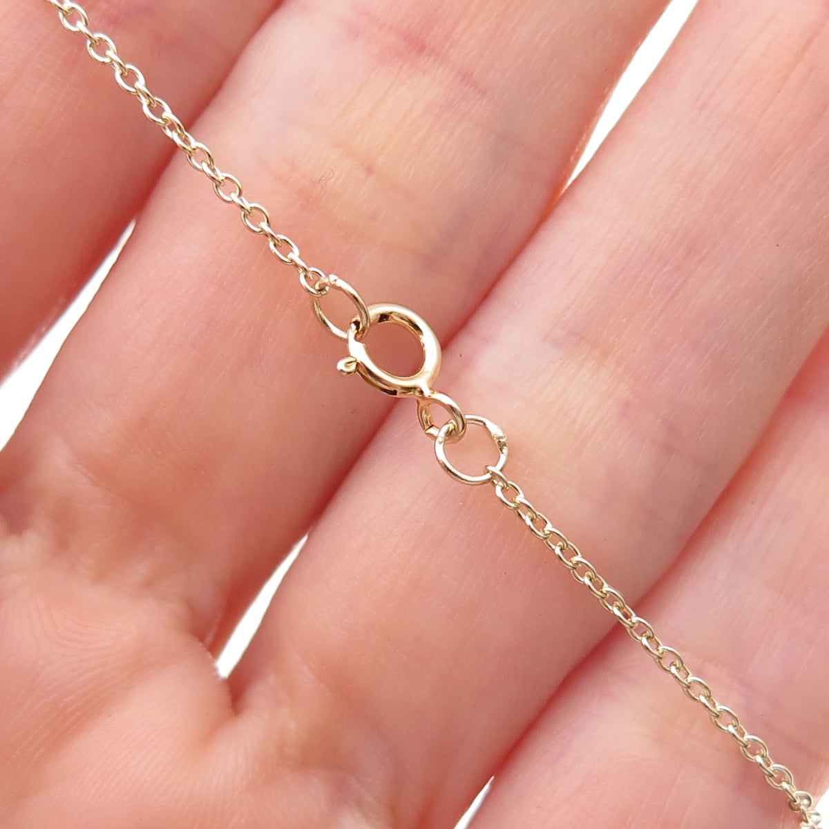 925 Sterling Silver Gold Plated Blue & White C Z Cable Chain Necklace 18"