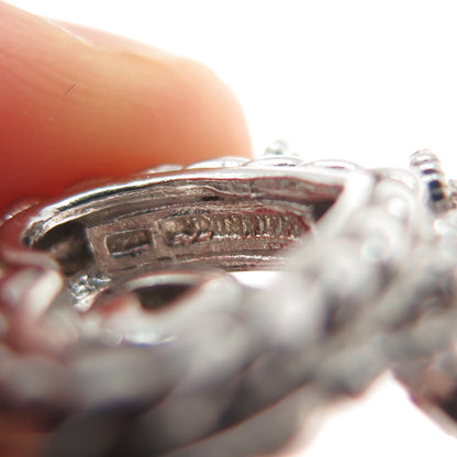 JUDITH RIPKA 925 Sterling C Z Interchangeable Heart Charm Omega Back Earrings