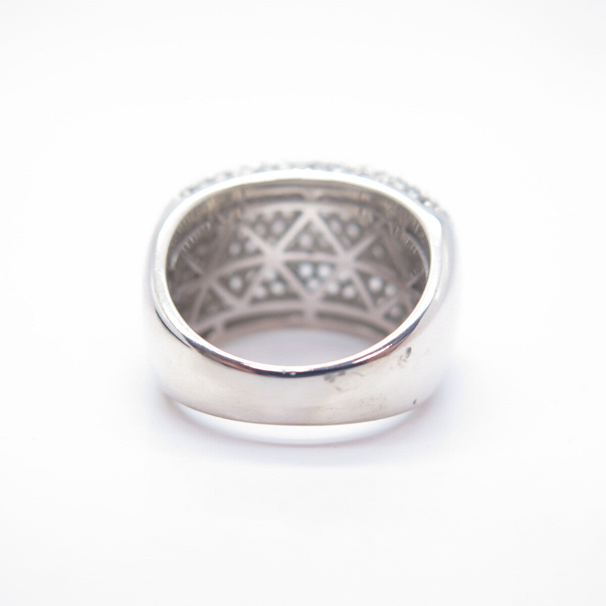 925 Sterling Silver C Z Wide Domed Ring Size 7