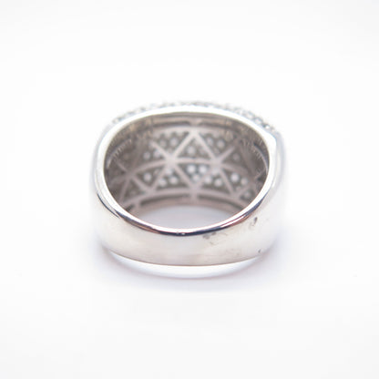925 Sterling Silver C Z Wide Domed Ring Size 7