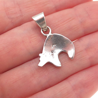 Ervin Hoskie Navajo Old Pawn Sterling Silver Vintage Native Bear Charm Pendant