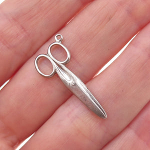 Paye & Baker Sterling Silver Antique Art Deco Scissors Oxidized Charm Pendant