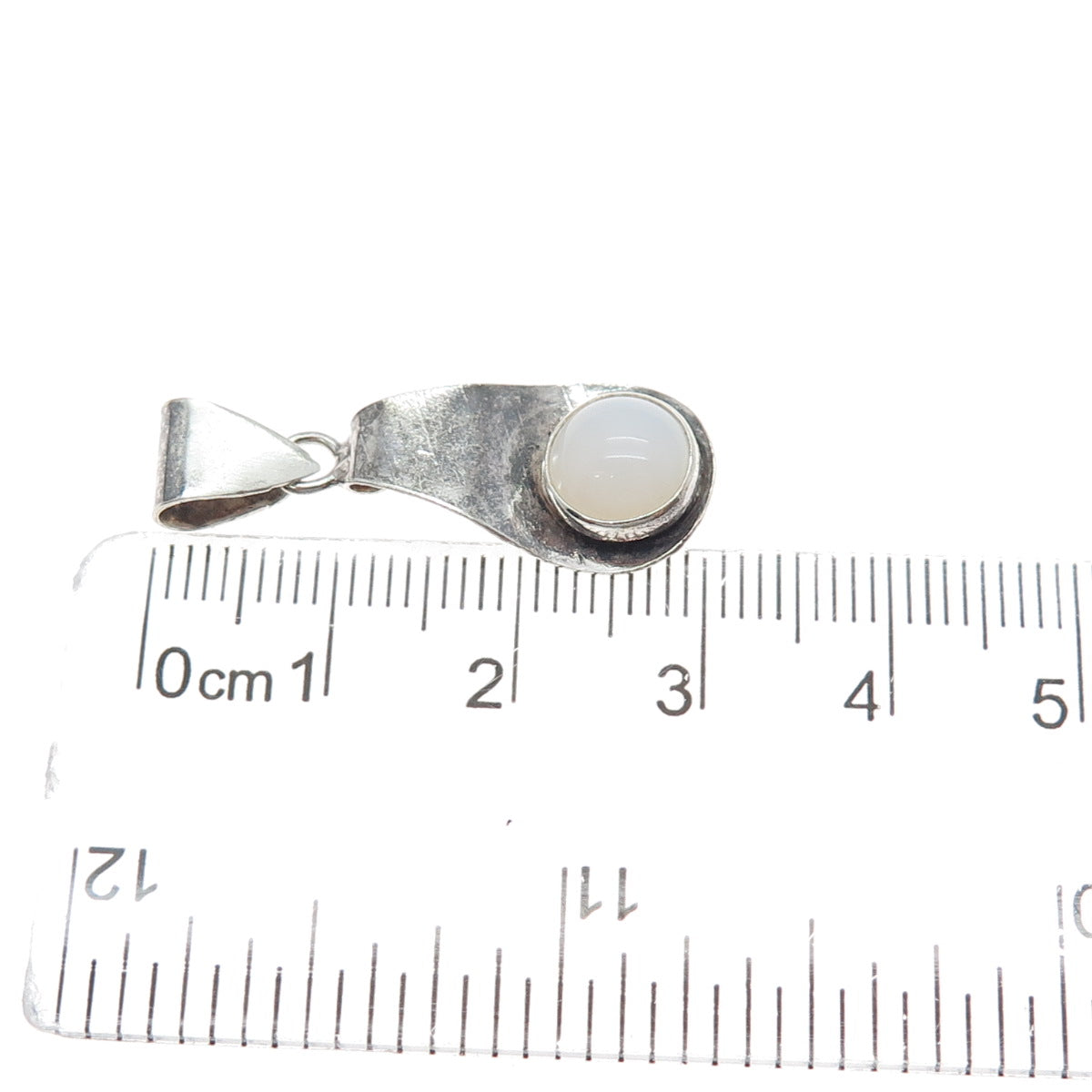 JG JACK GUTSCHNEIDER Sterling Silver Vintage Real Moonstone Modernist Pendant