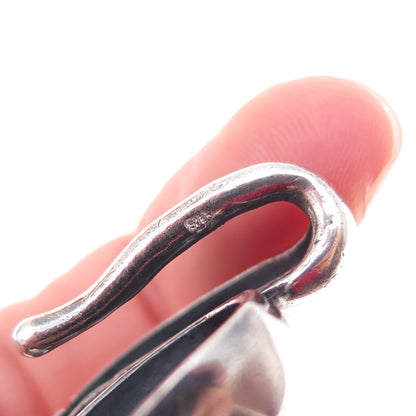 925 Sterling Silver Vintage Modernist Oxidized Bracelet 7.25"