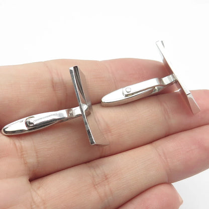 835 Silver Vintage Rectangle Cufflinks