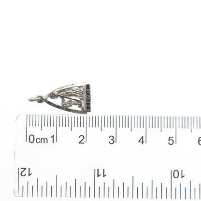 925 Sterling Silver Vintage Confirmation Oxidized Minimalist Charm Pendant