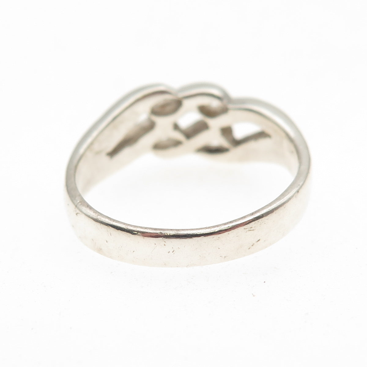 925 Sterling Silver Vintage Modernist Wavy Ring Size 9