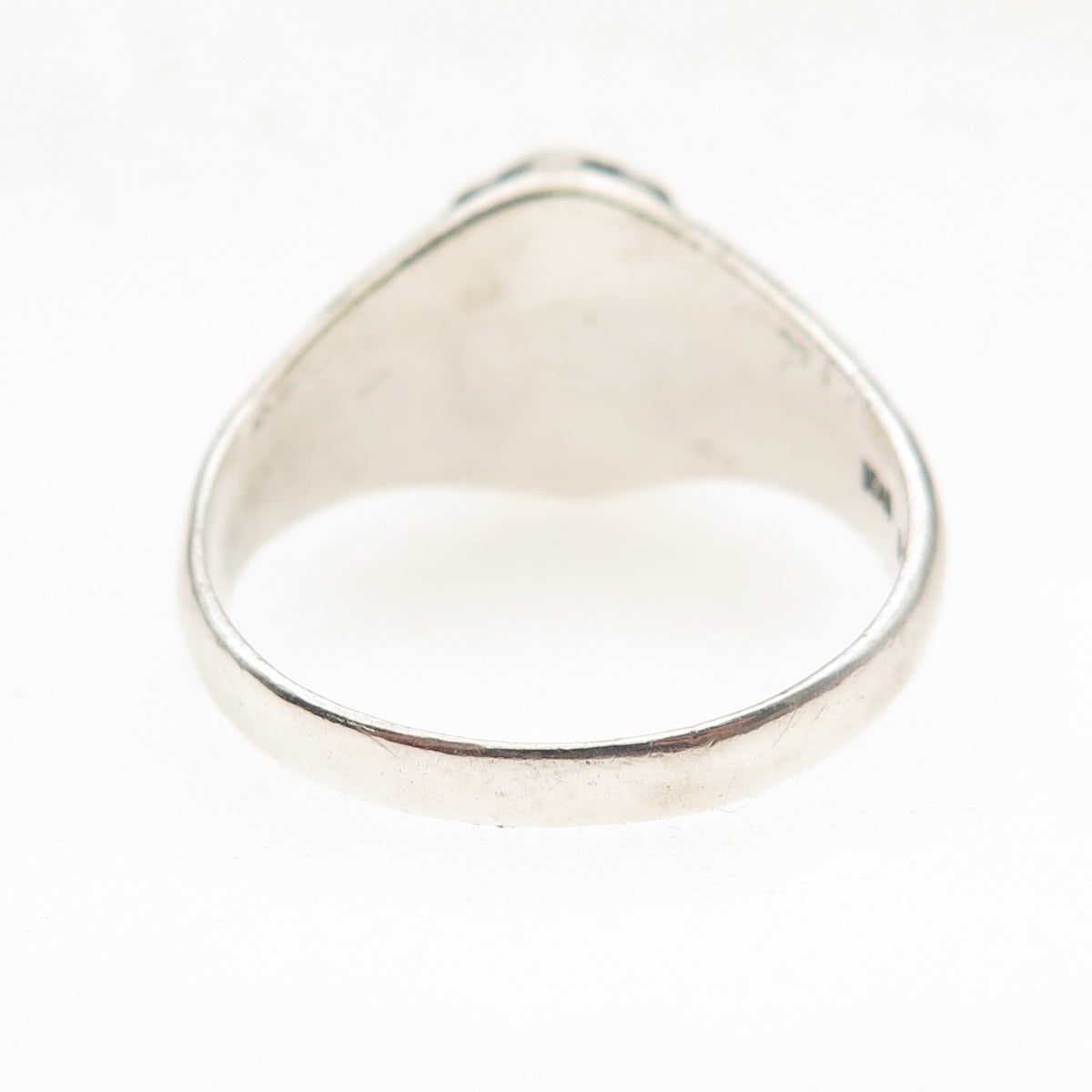 Boma Sterling Silver Vintage Real Black & White Onyx Yin Yang Ring Size 11.25