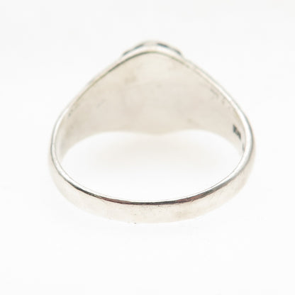 Boma Sterling Silver Vintage Real Black & White Onyx Yin Yang Ring Size 11.25