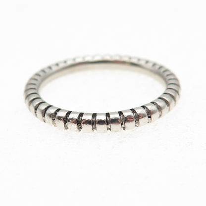 925 Sterling Silver Vintage Stackable Ribbed Band Ring Size 8