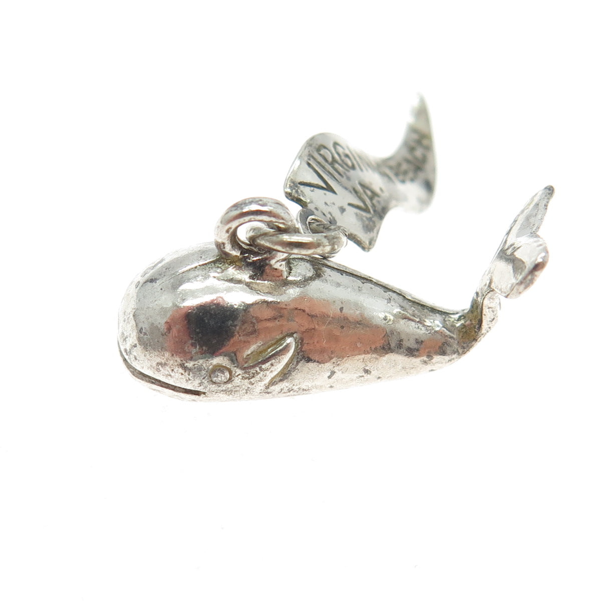 PACIFIC JEWELRY 925 Sterling Silver Vintage "Virginia Beach" Whale Charm Pendant