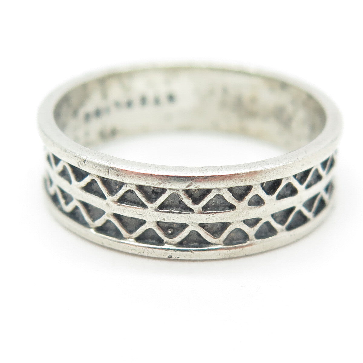 SARAH COVENTRY 925 Sterling Silver Vintage Zig Zag Band Ring Size 11