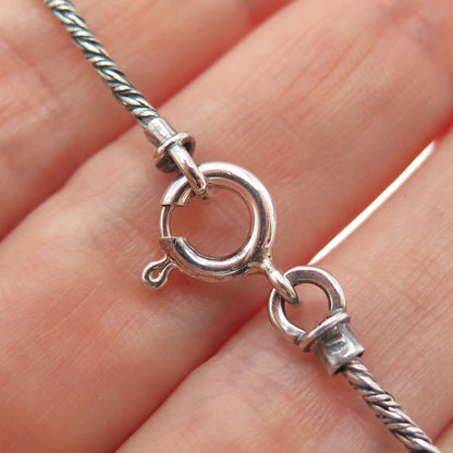 DIDAE 925 Sterling Silver Vintage Adam & Eve Twisted Rope Chain Necklace 16"
