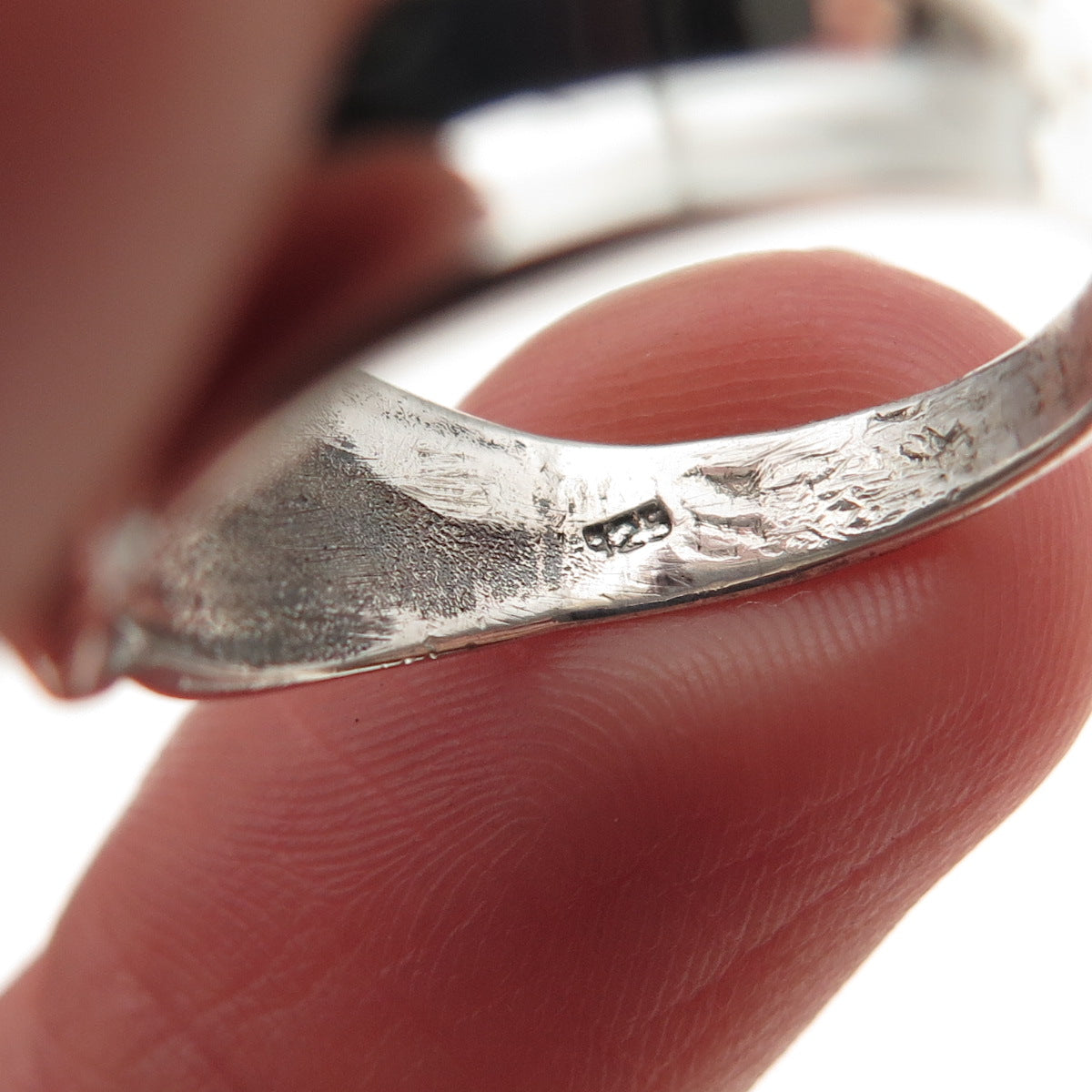 925 Sterling Silver Vintage Modernist Ribbed Ring Size 7