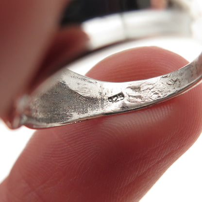 925 Sterling Silver Vintage Modernist Ribbed Ring Size 7