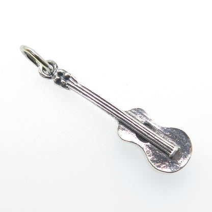 925 Sterling Silver Vintage Guitar Minimalist Charm Pendant