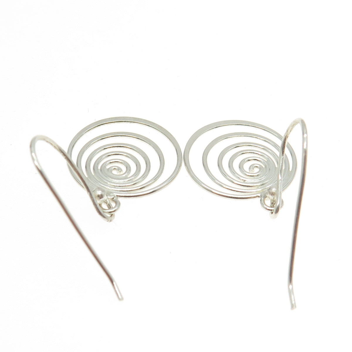 925 Sterling Silver Spiral Dangling Earrings