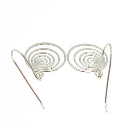 925 Sterling Silver Spiral Dangling Earrings