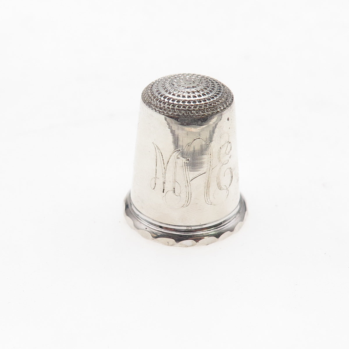 John Sanderson & Son 925 Sterling Vintage 1977 Sheffield Engraved Sewing Thimble