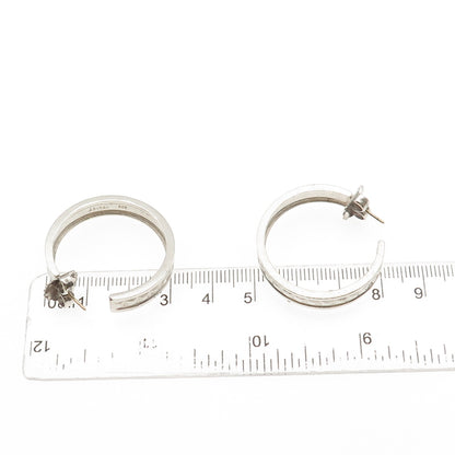 Jane Bohan 925 Sterling Silver 14K Gold Posts Vintage Hoop Earrings