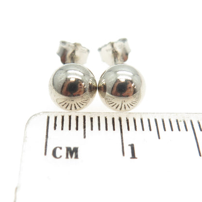 925 Sterling Silver Vintage Ball Beads Stud Earrings