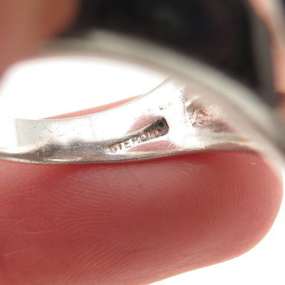 925 Sterling Silver Vintage Heart-Cut C Z Modernist Ring Size 7.25