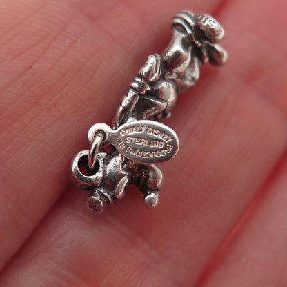 Walt Disney 925 Sterling Silver Vintage Goofy Oxidized 3D Mini Charm Pendant