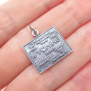 FRENCH & FRANKLIN Sterling Silver Vintage Wyoming Oxidized Minimalist Pendant