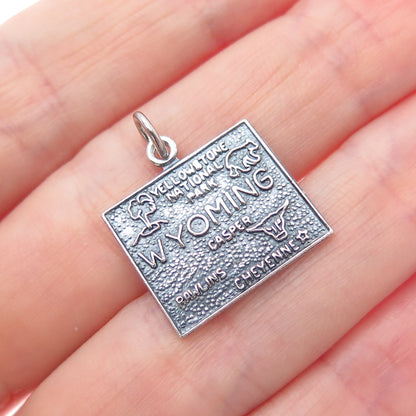 FRENCH & FRANKLIN Sterling Silver Vintage Wyoming Oxidized Minimalist Pendant