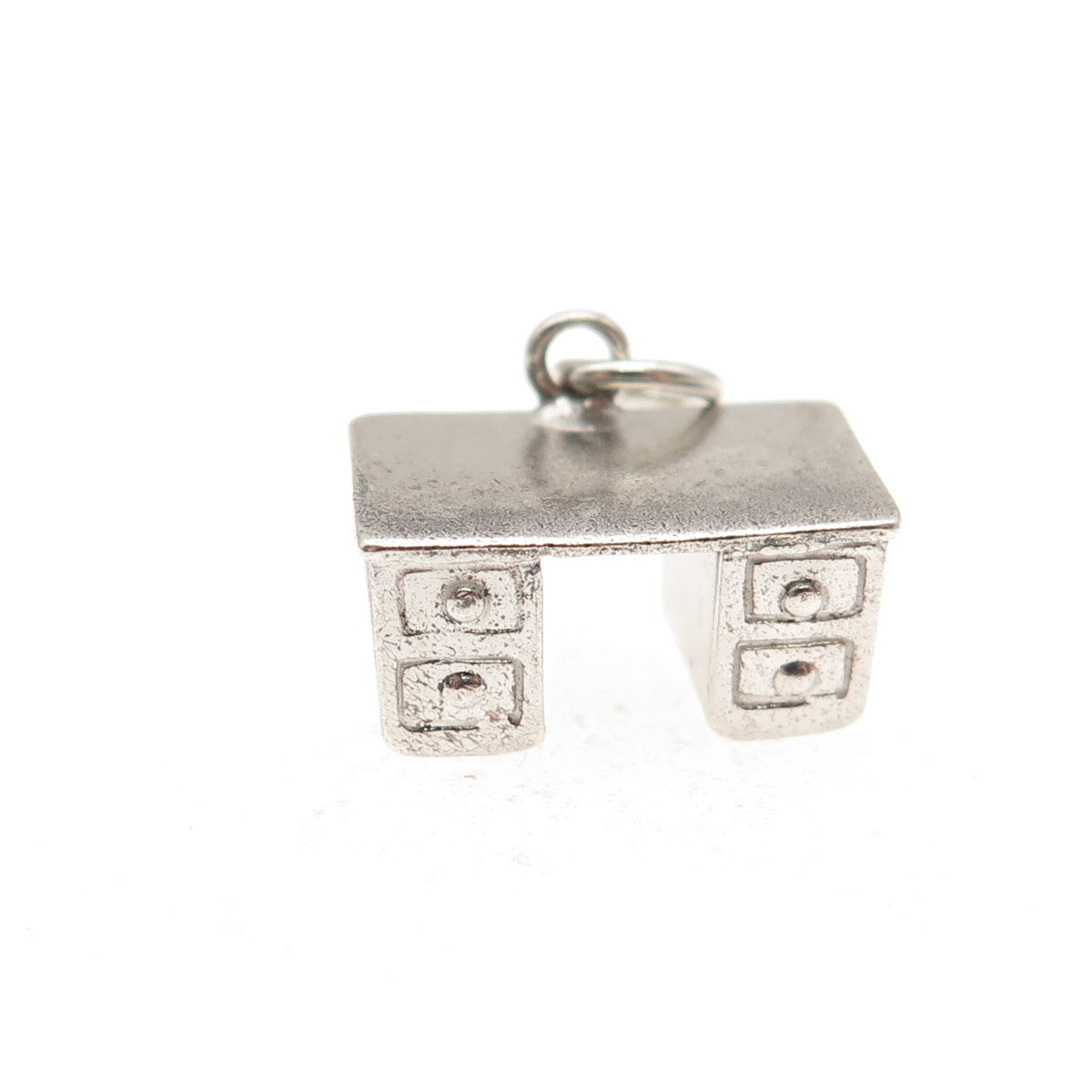 925 Sterling Silver Antique Art Deco Work Desk 3D Mini Charm Pendant