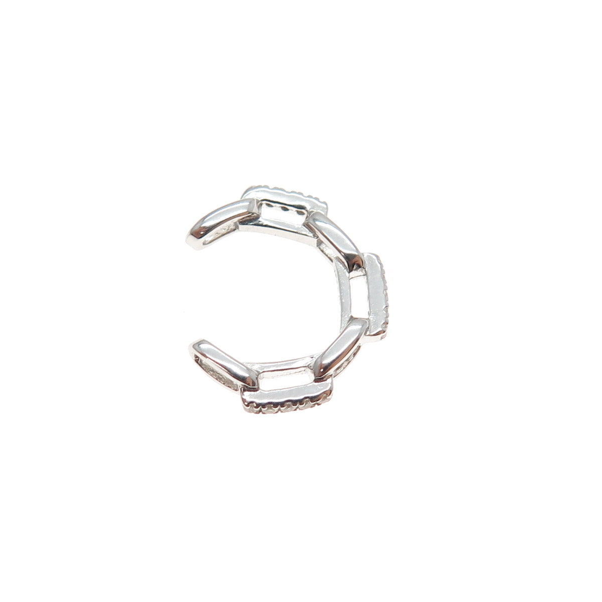 925 Sterling Silver Round-Cut C Z Adjustable Toe Cuff Ring