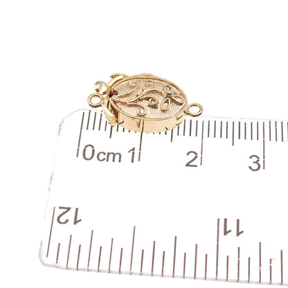 925 Sterling Silver Gold Plated Vintage Bracelet Necklace Floral Box Lock Clasp