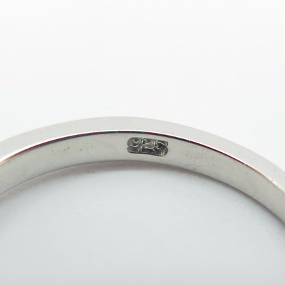 925 Sterling Silver Baguette-Cut Shaped Red C Z Ring Size 8.75