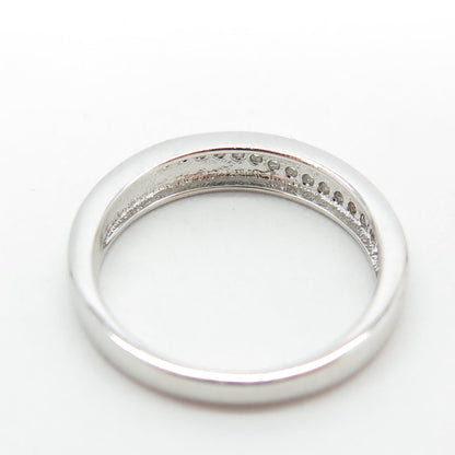 925 Sterling Silver C Z Band Ring Size 6